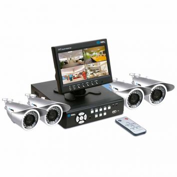 KIT CFTV C/4 CAMERAS, DVR E MONITOR